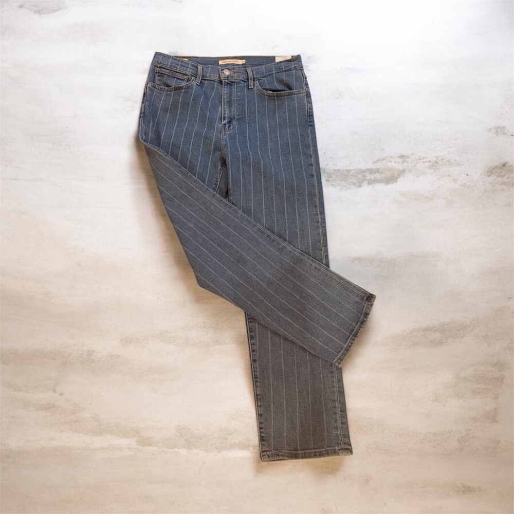 Levi’s 724 Pinstripe High Rise Straight – Altered Hem, Petite Fit